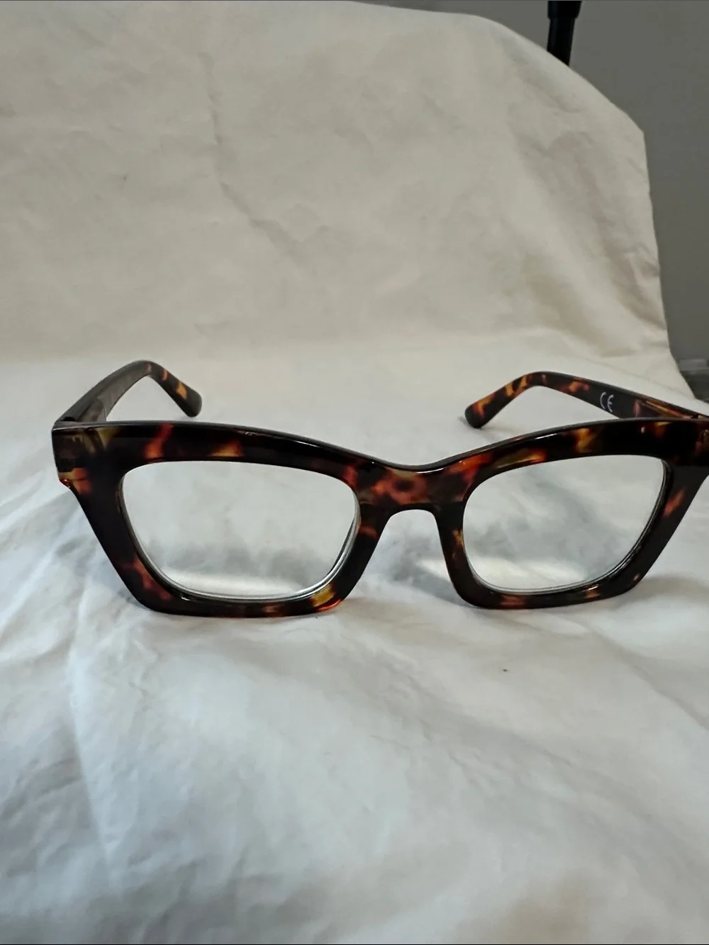 Ladies Tortoiseshell Square Frame Glasses - Brown +3.00 and bluelight blocker